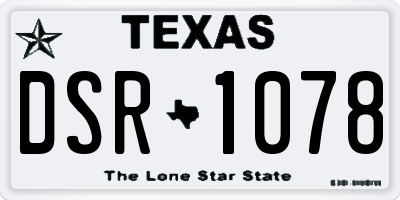 TX license plate DSR1078