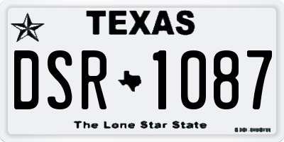 TX license plate DSR1087