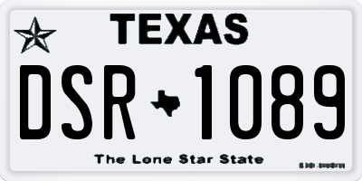 TX license plate DSR1089