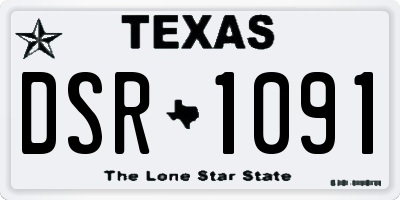TX license plate DSR1091