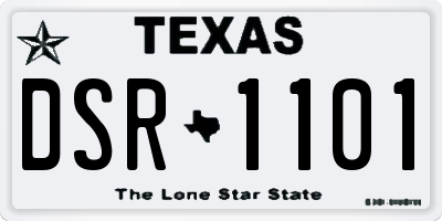 TX license plate DSR1101
