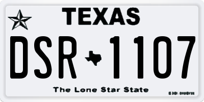 TX license plate DSR1107
