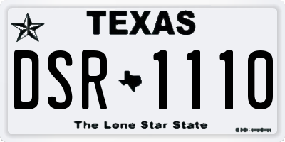 TX license plate DSR1110
