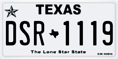 TX license plate DSR1119