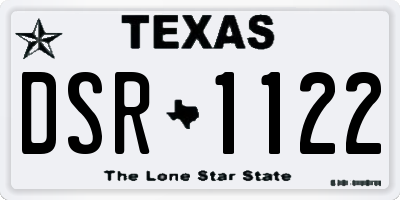 TX license plate DSR1122