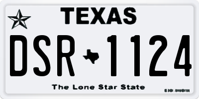 TX license plate DSR1124