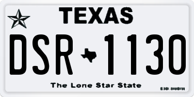 TX license plate DSR1130