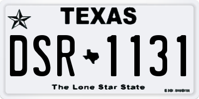 TX license plate DSR1131