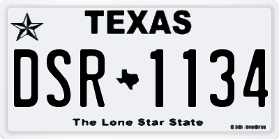 TX license plate DSR1134