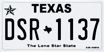 TX license plate DSR1137