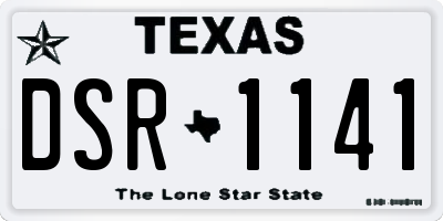 TX license plate DSR1141