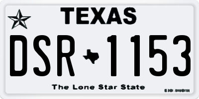 TX license plate DSR1153