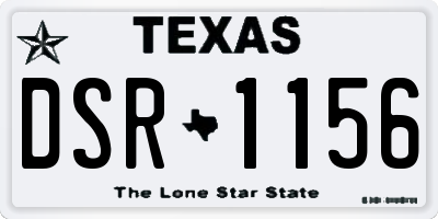 TX license plate DSR1156