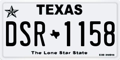 TX license plate DSR1158