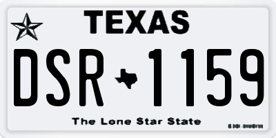 TX license plate DSR1159