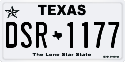 TX license plate DSR1177