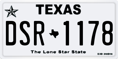 TX license plate DSR1178