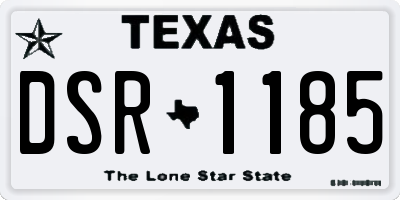 TX license plate DSR1185