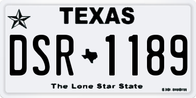 TX license plate DSR1189