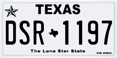 TX license plate DSR1197