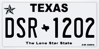 TX license plate DSR1202