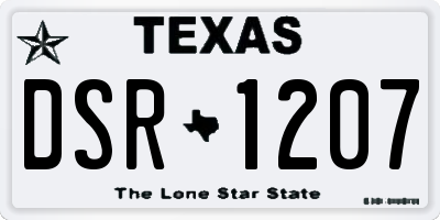 TX license plate DSR1207
