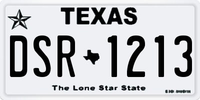 TX license plate DSR1213