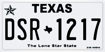 TX license plate DSR1217
