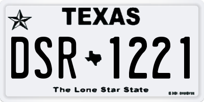 TX license plate DSR1221