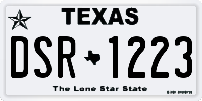 TX license plate DSR1223