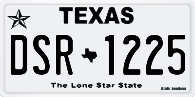 TX license plate DSR1225