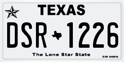 TX license plate DSR1226