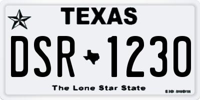TX license plate DSR1230