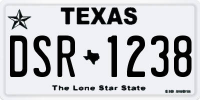TX license plate DSR1238