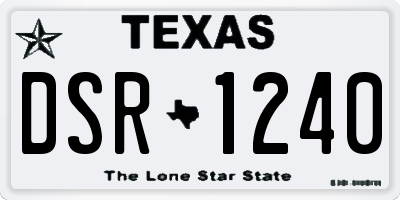 TX license plate DSR1240