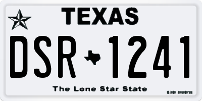TX license plate DSR1241