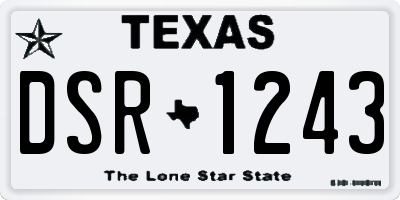 TX license plate DSR1243