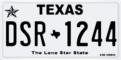 TX license plate DSR1244