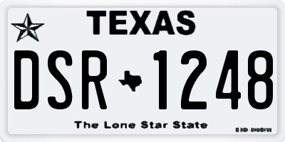 TX license plate DSR1248