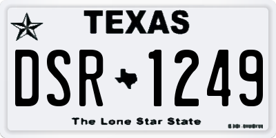 TX license plate DSR1249