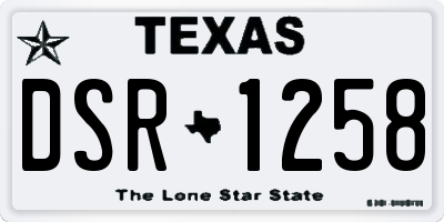 TX license plate DSR1258
