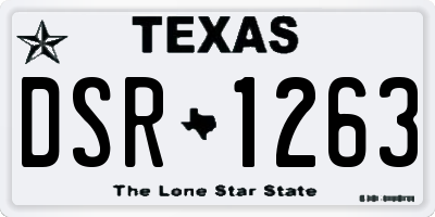 TX license plate DSR1263