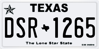 TX license plate DSR1265