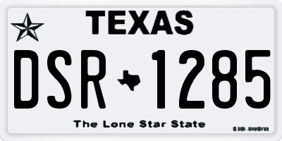 TX license plate DSR1285