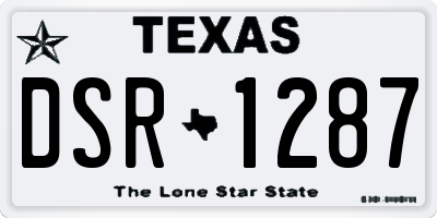 TX license plate DSR1287