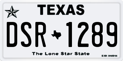 TX license plate DSR1289