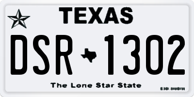 TX license plate DSR1302