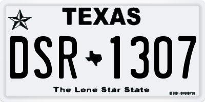 TX license plate DSR1307