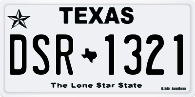 TX license plate DSR1321