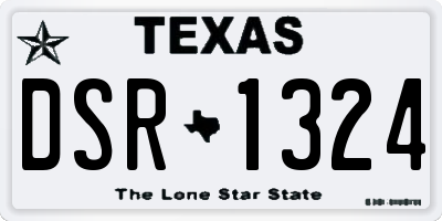 TX license plate DSR1324